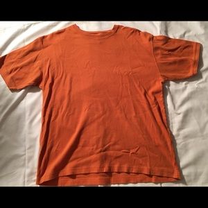 orange short sleeve shirt, old navy